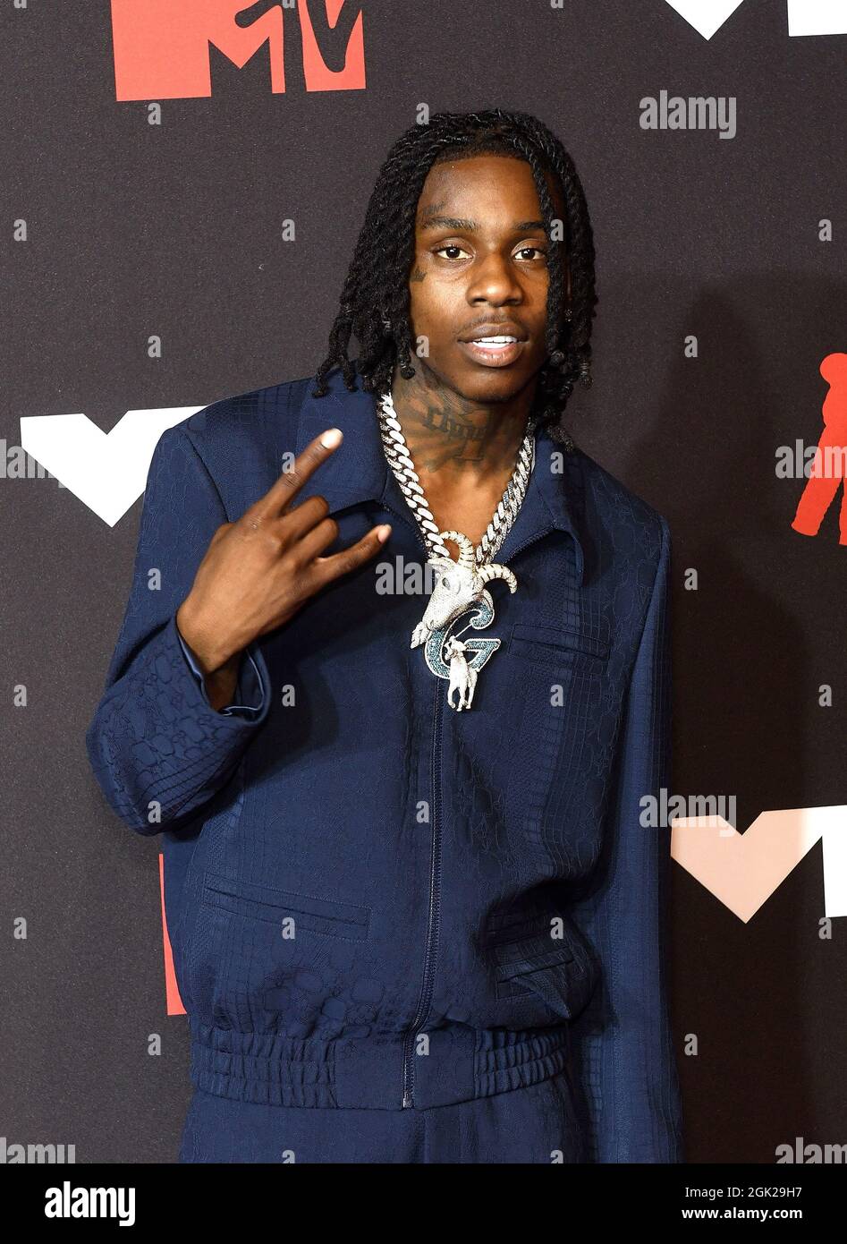 Polo G attends the 2021 MTV Video Music Awards at Barclays Center on ...