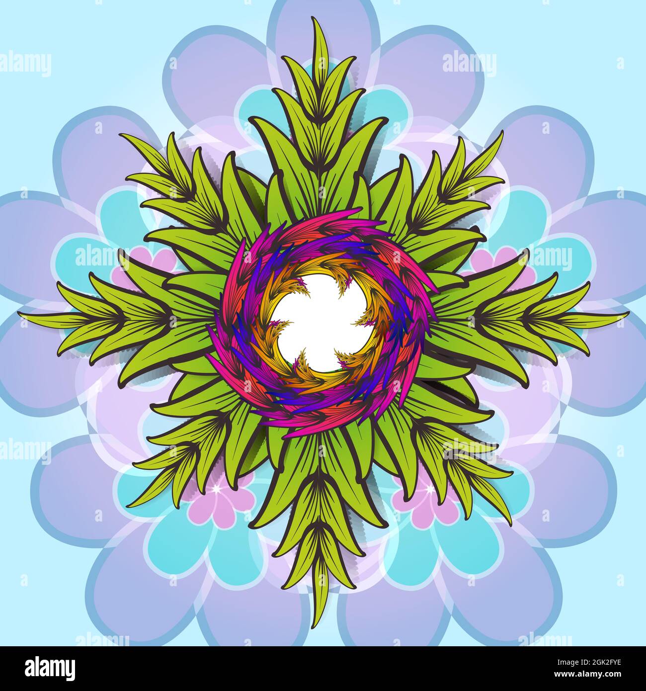 Originally designed color abstract vector background template with creative flower embellishment Stock Vector