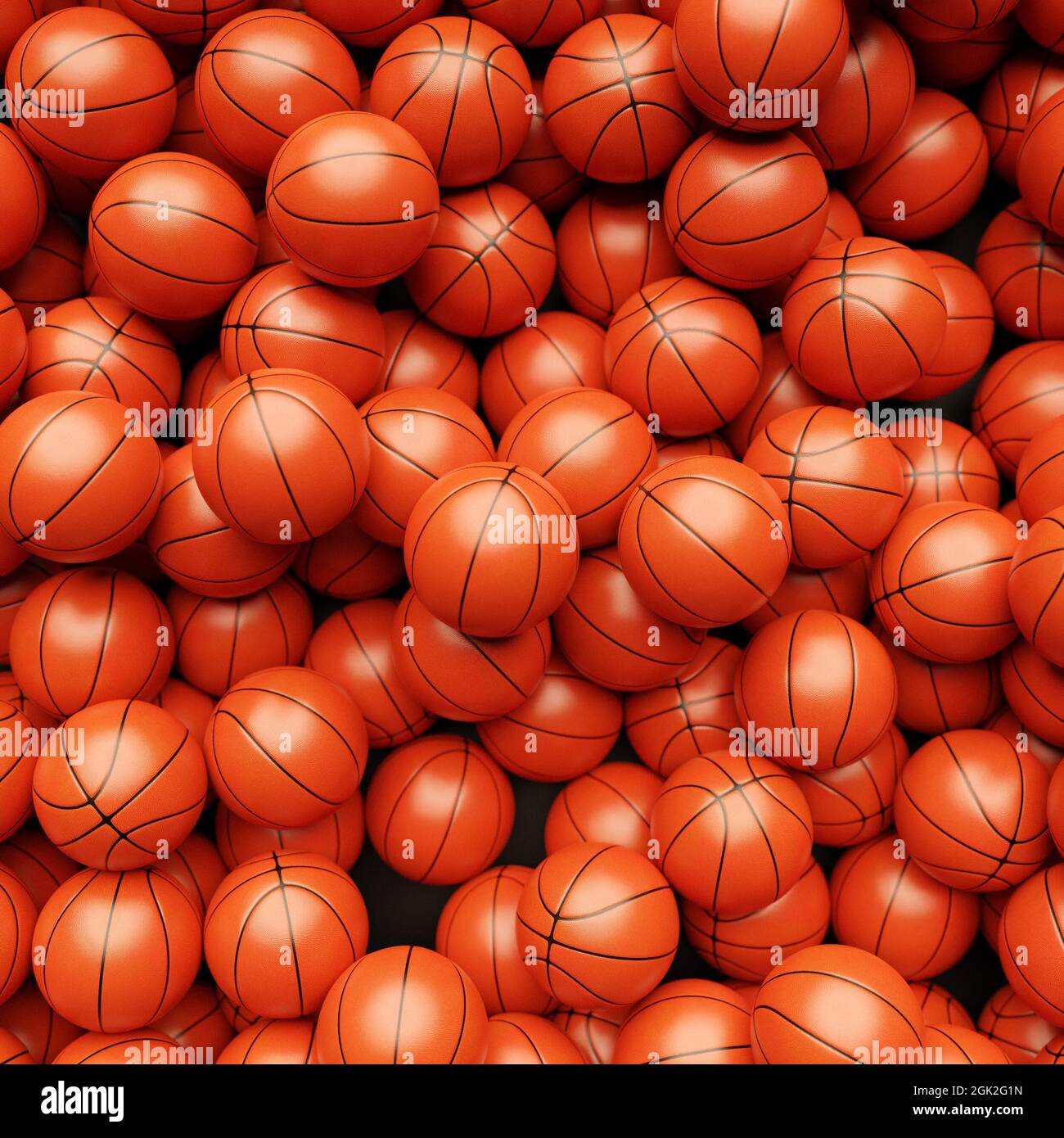 3d render of basketball background. A lot of orange basketball balls, top  view. Sport concept Stock Photo - Alamy