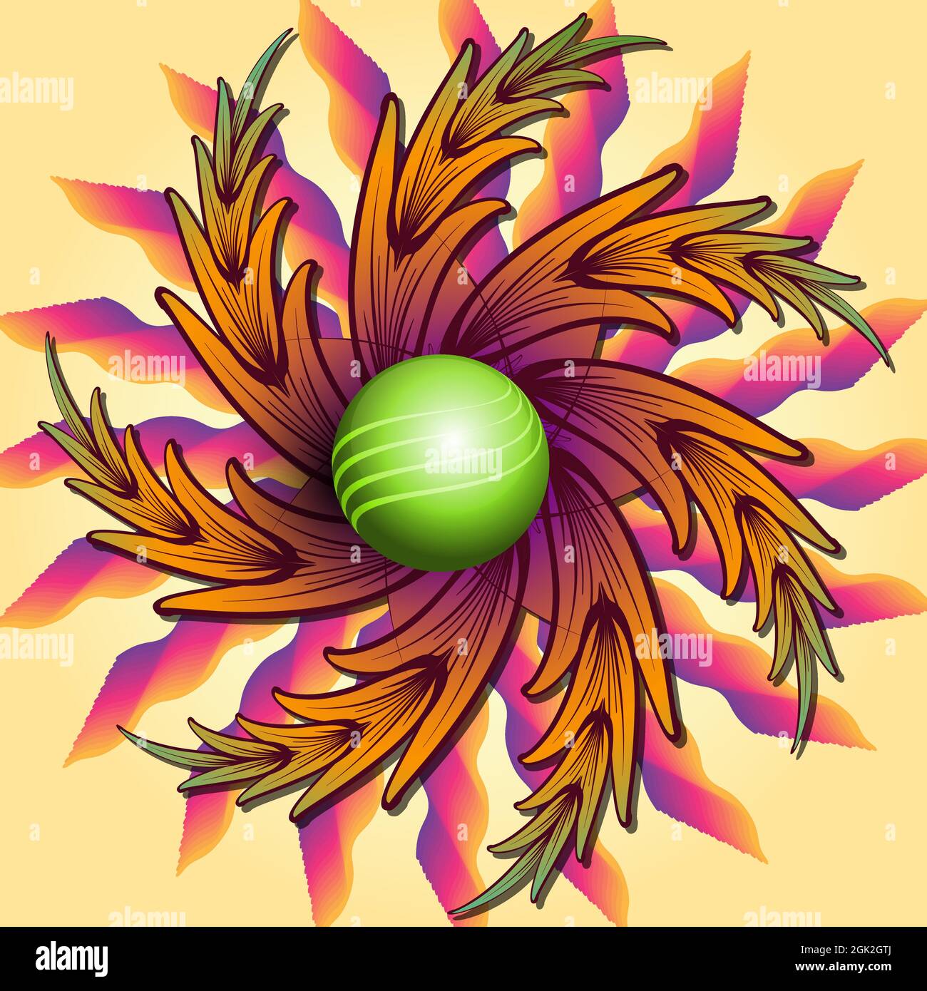 Originally designed color abstract vector background template with creative flower embellishment Stock Vector