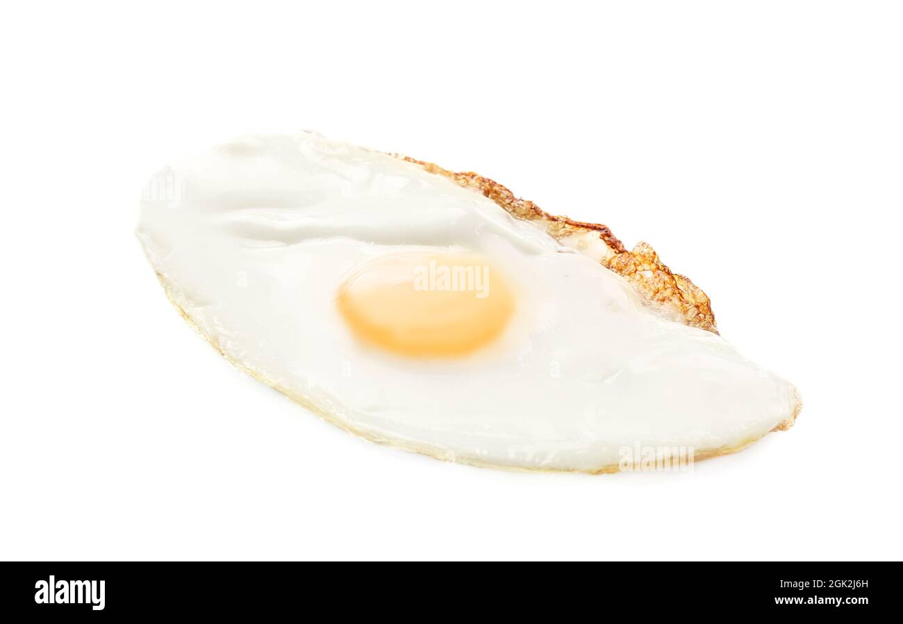 Delicious over hard egg on white background Stock Photo - Alamy