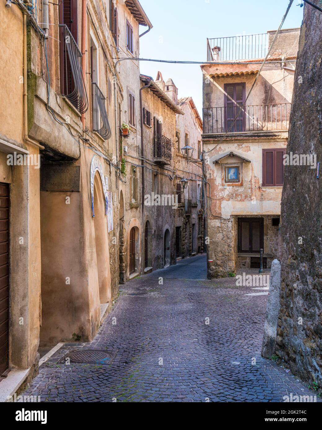San Gregorio da Sassola, beautiful village in the Province of Rome, Lazio, Italy. Stock Photo