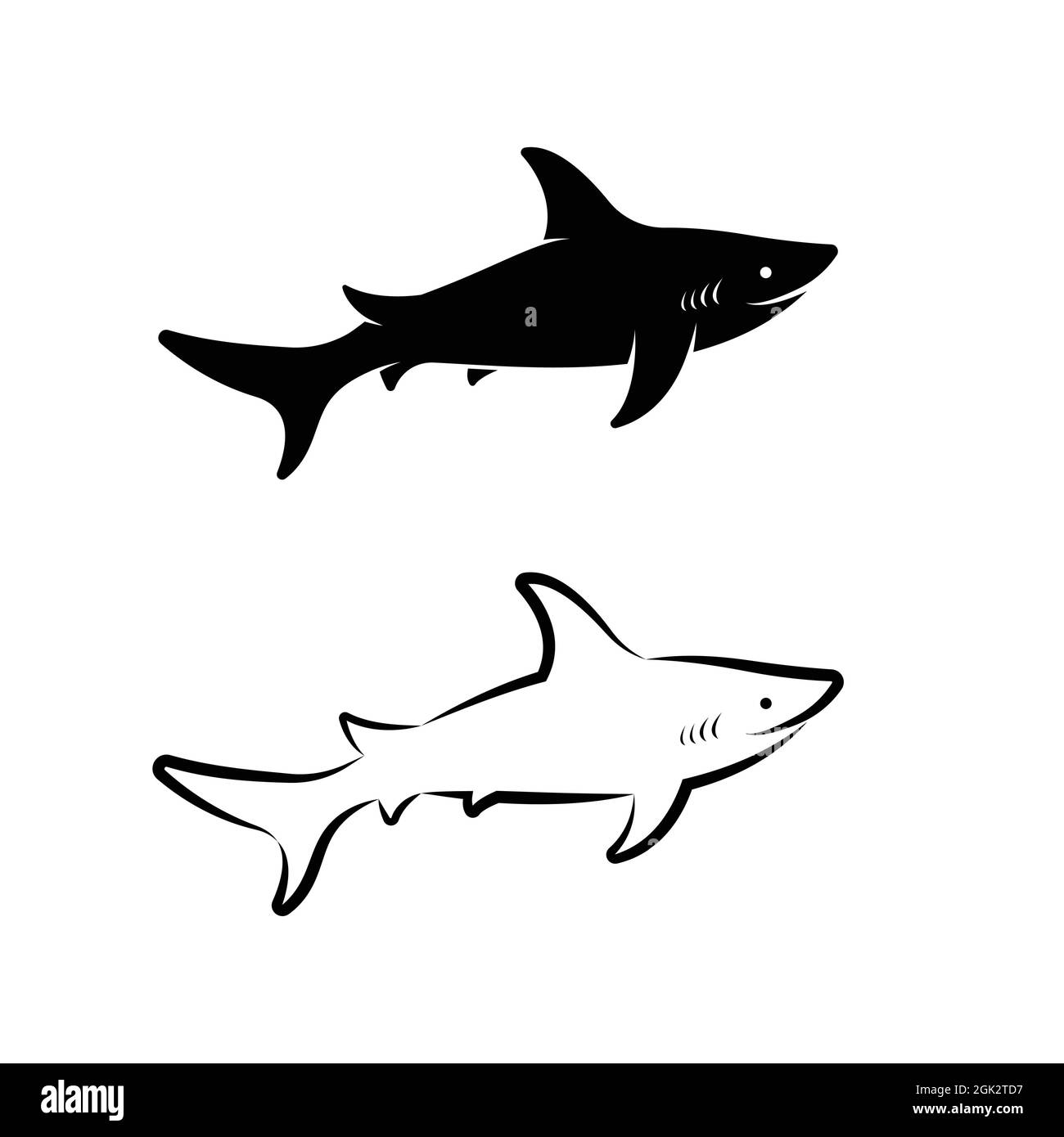 Killer great white shark Stock Vector Images - Alamy
