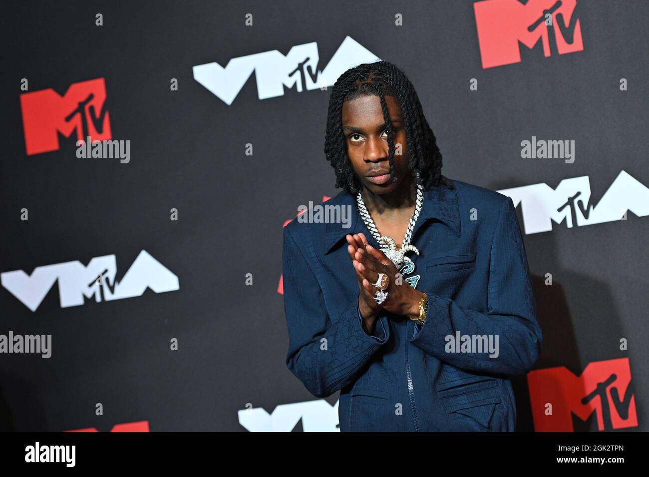 Polo G walks the red carpet at the 2021 MTV Video Music Awards held at the  Barclay's Center in Brooklyn, NY on September 12, 2021. (Photo by Anthony  Behar/Sipa USA Stock Photo - Alamy