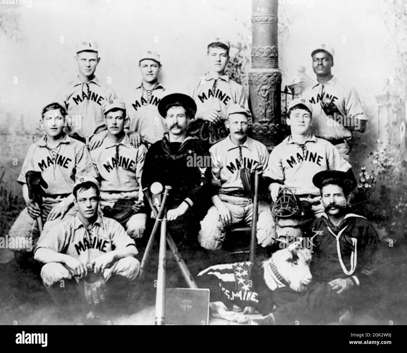 U.S.S. Maine baseball club, 2 May 1898. Stock Photo