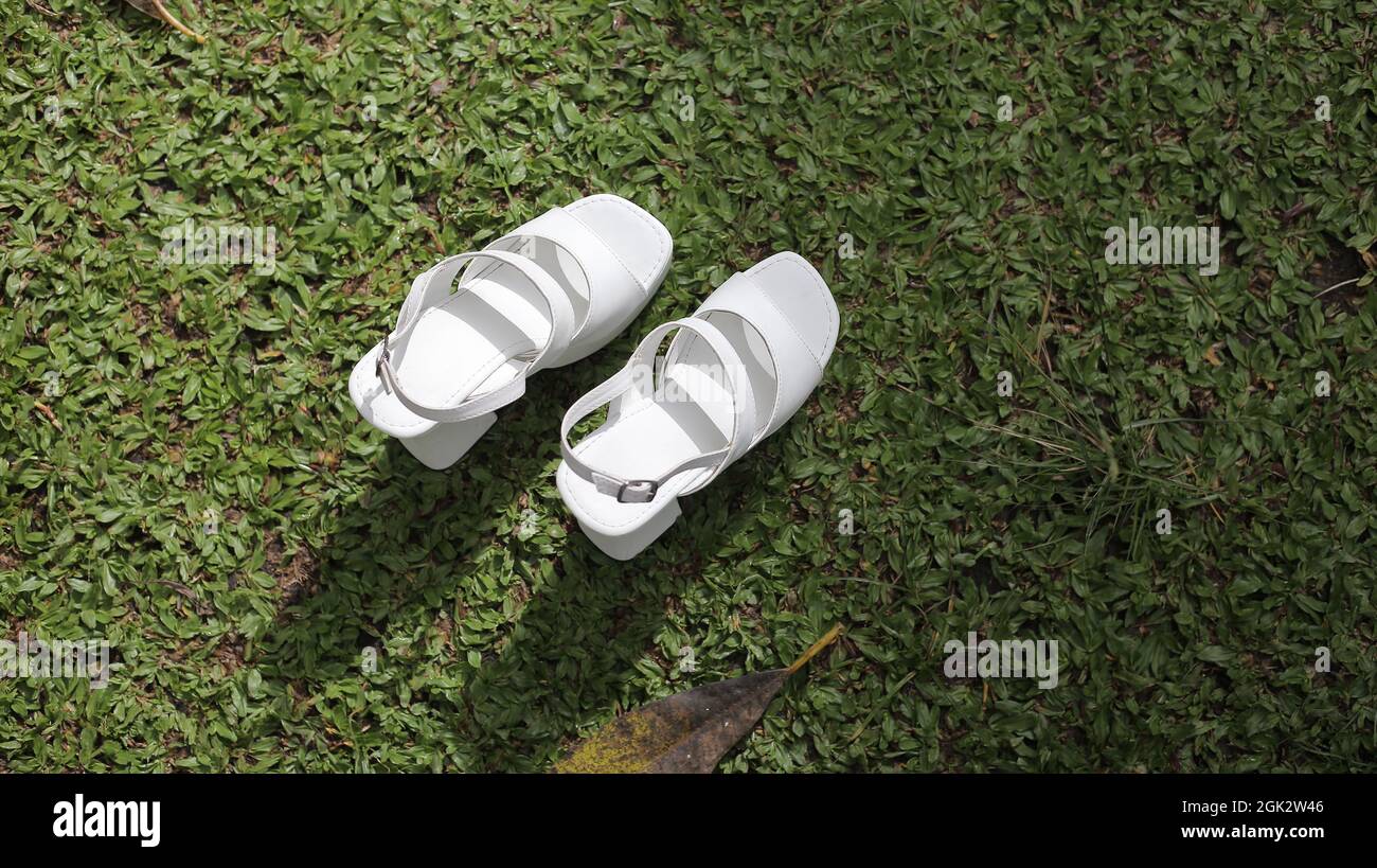 White Bride's Shoes Stock Photo
