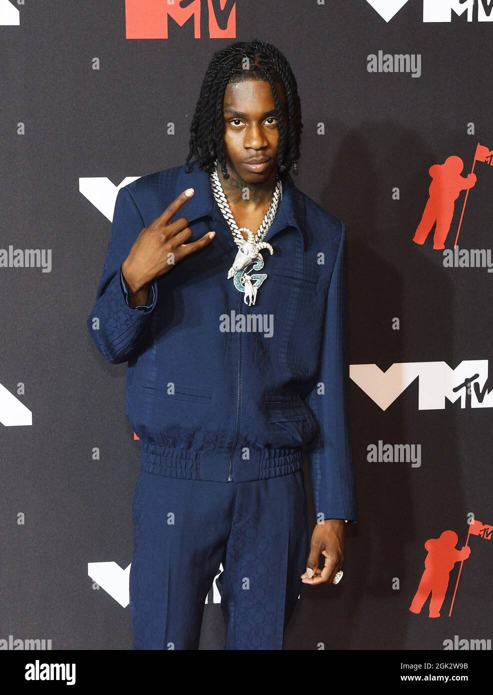 Polo G attends the 2021 MTV Video Music Awards at Barclays Center on ...