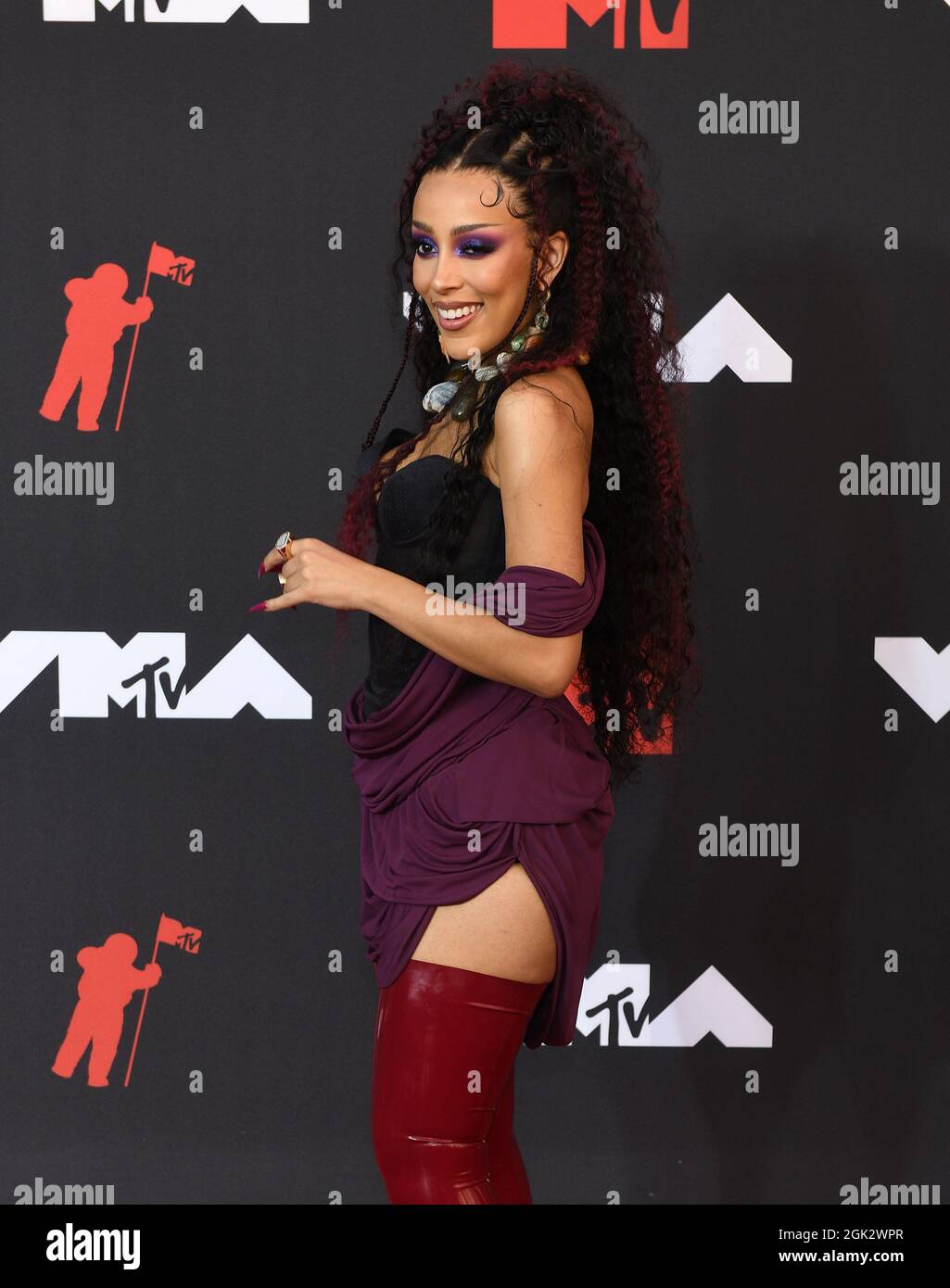 Doja Cat attends the 2021 MTV Video Music Awards at Barclays Center on ...