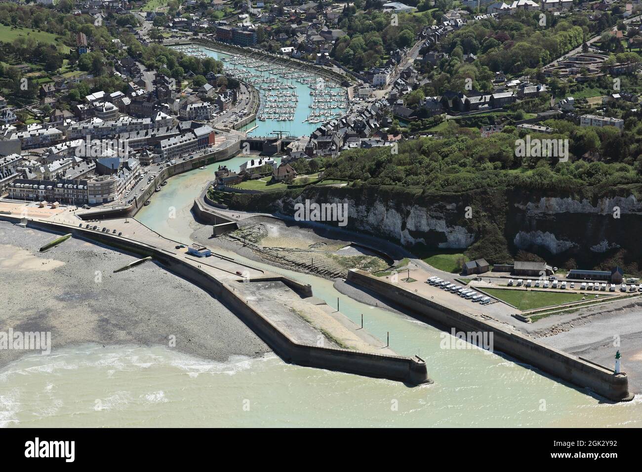 FRANCE SEINE-MARITIME (76) HARBOUR OF SAINT-VALERY-EN-CAUX Stock Photo