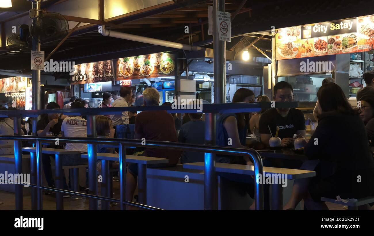 Food Court on Orchard Road Singapore at Night Stock Photo Alamy