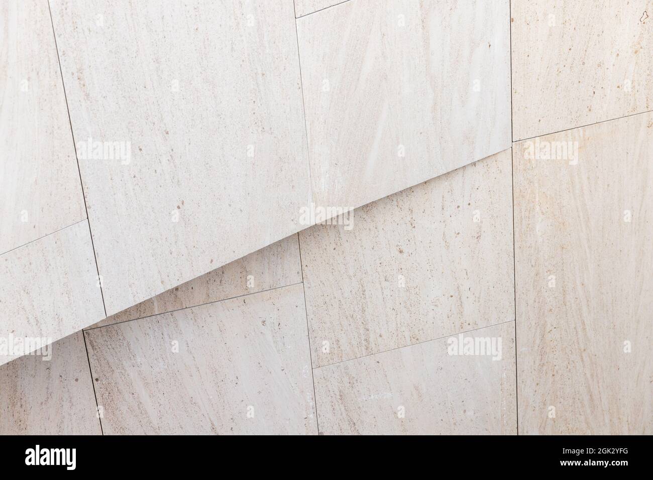 Abstract contemporary architecture fragment, gray stone wall with minimal niche Stock Photo