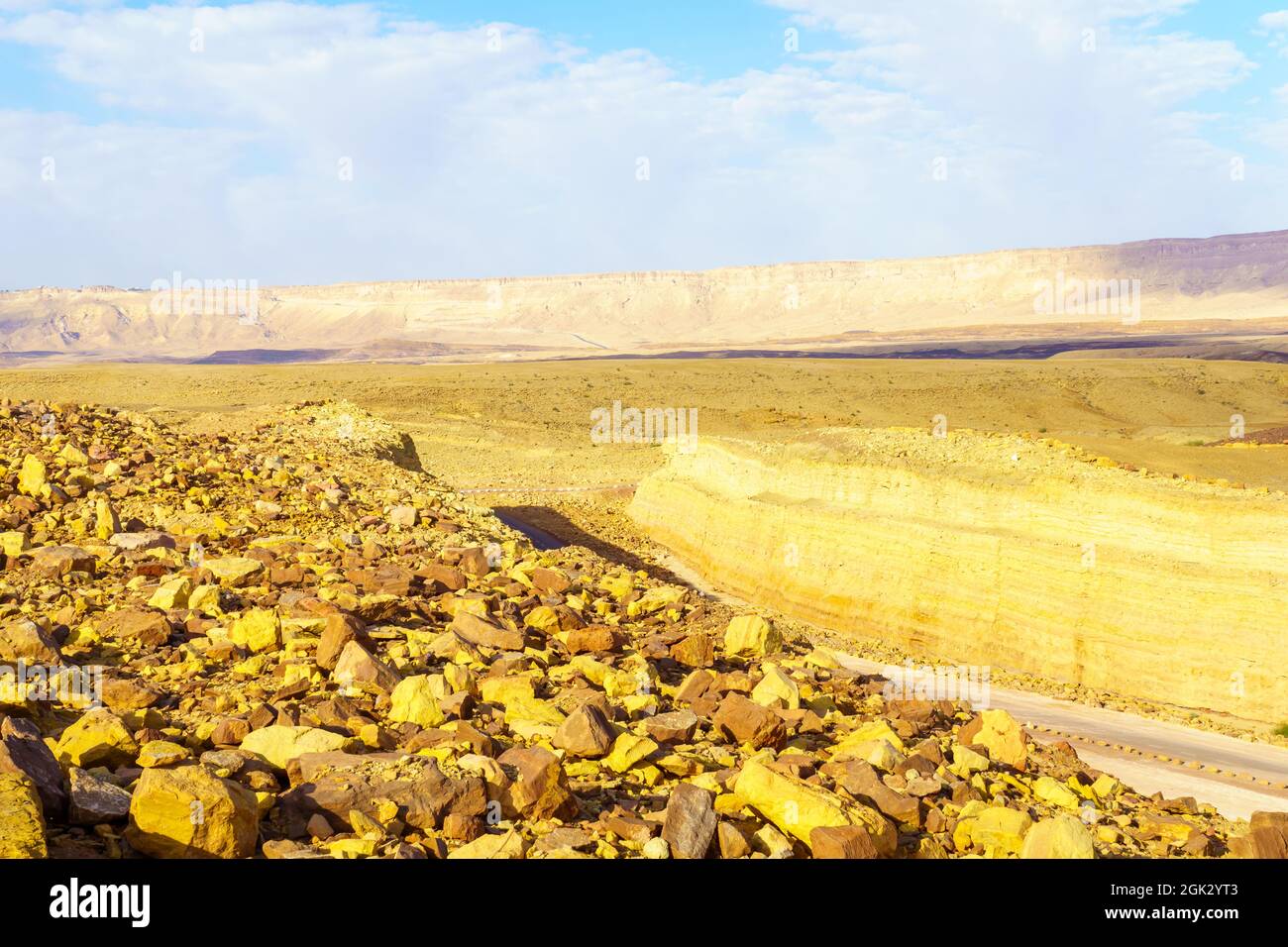 View of landscape along the Ramon Colors Route, in Makhtesh Ramon ...