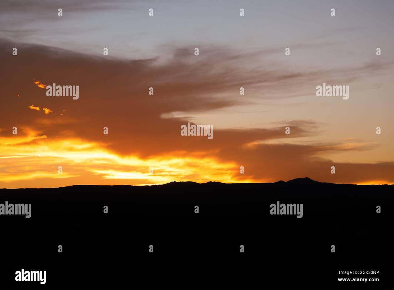 Sunset Sunrise Over Mountains Stock Photo