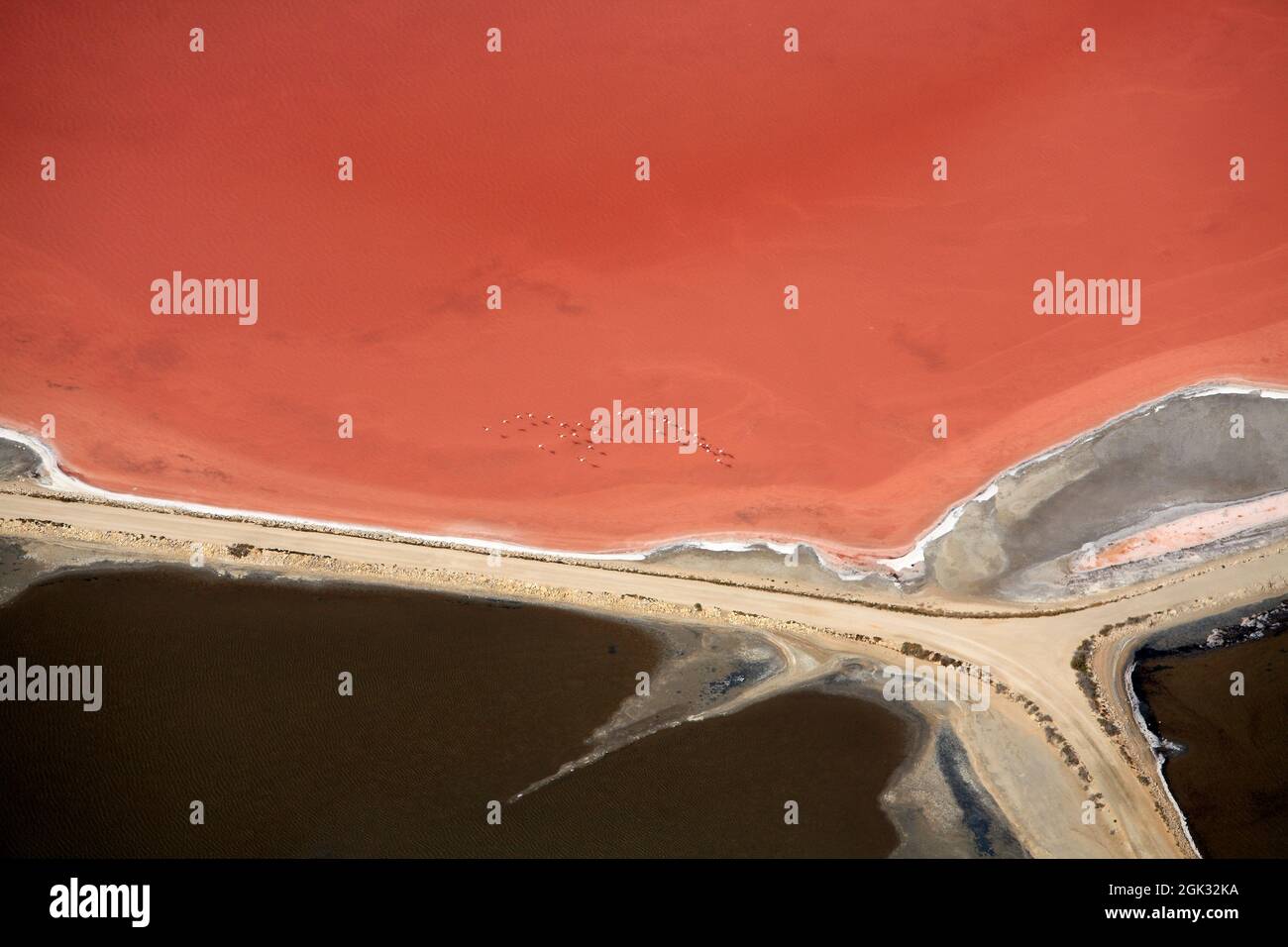 FRANCE. GARD (30) AERIAL VIEW OF AIGUES MORTES SALT MARSH Stock Photo