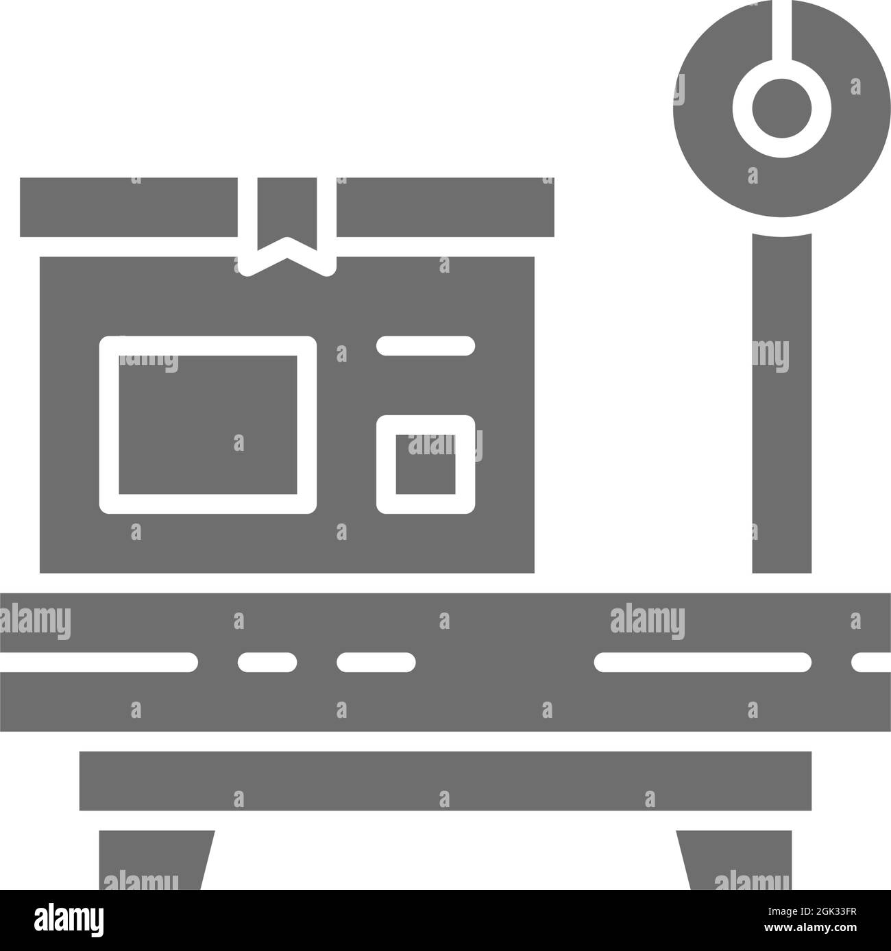 Box on scales, package weighing grey icon Stock Vector Image & Art Alamy
