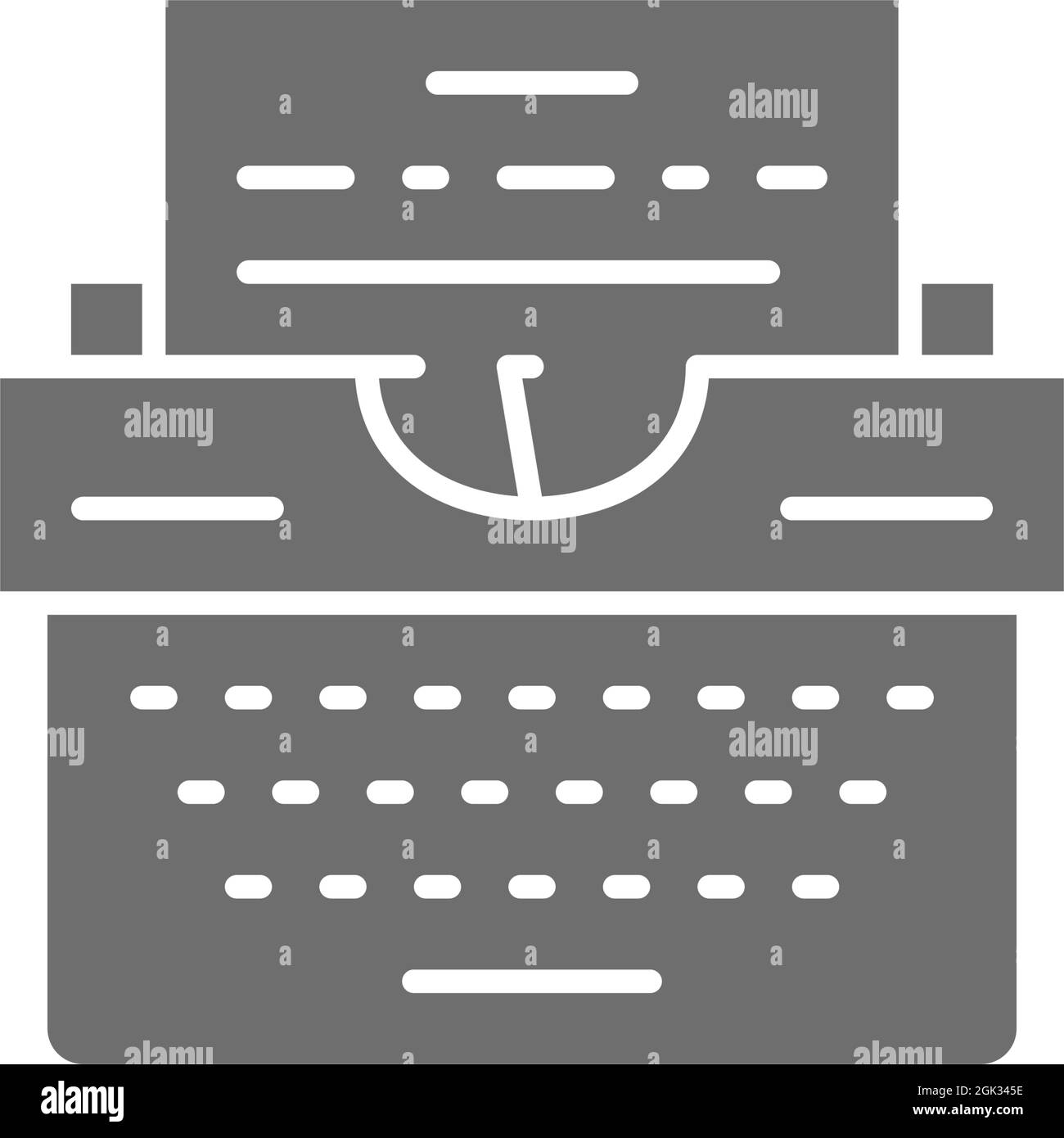 Typewriter grey icon. Isolated on white background Stock Vector