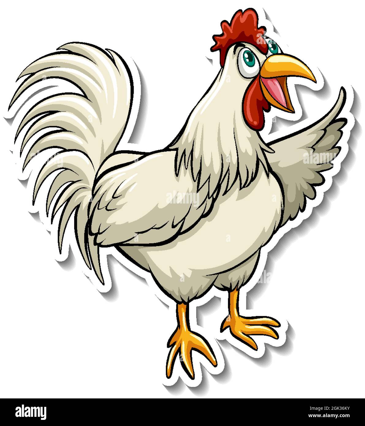 A cute chicken cartoon animal sticker illustration Stock Vector Image & Art  - Alamy