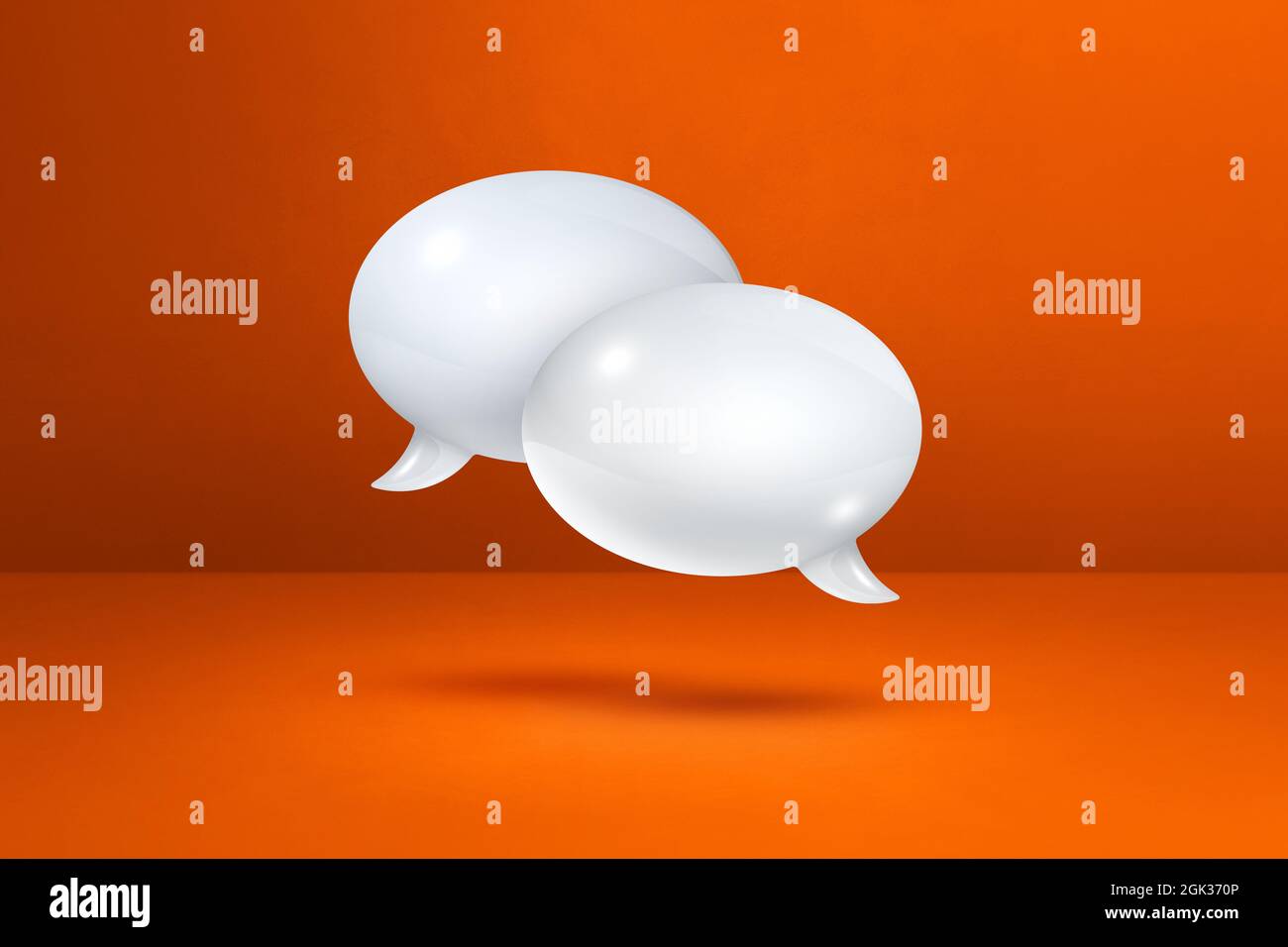 3D white speech bubbles isolated on orange background Stock Photo - Alamy