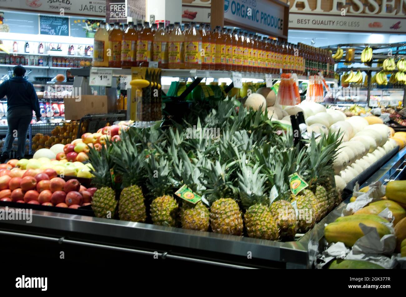Fruit and Vegetable Section, Supermarket, Chicago, Illinois, USA Stock