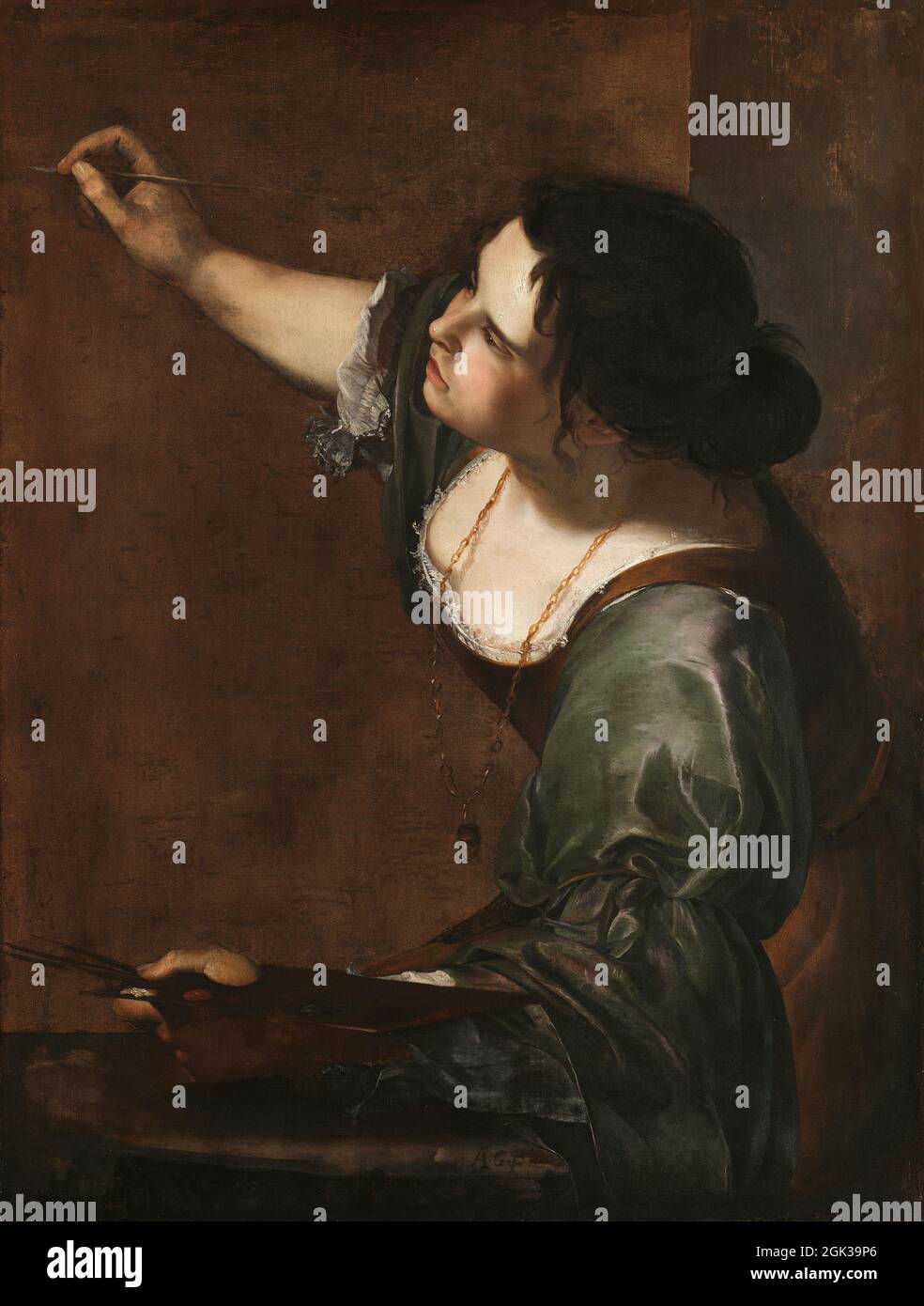 Artist: Artemisia Gentileschi (1593-1653) Title: Self Portrait as the Allegory of Painting, 1638–39 (Autoritratto in veste di Pittura / La Pittura) Stock Photo