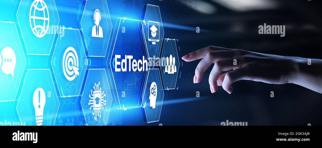 EdTech Education Technology e-learning online learning internet technology concept. Stock Photo