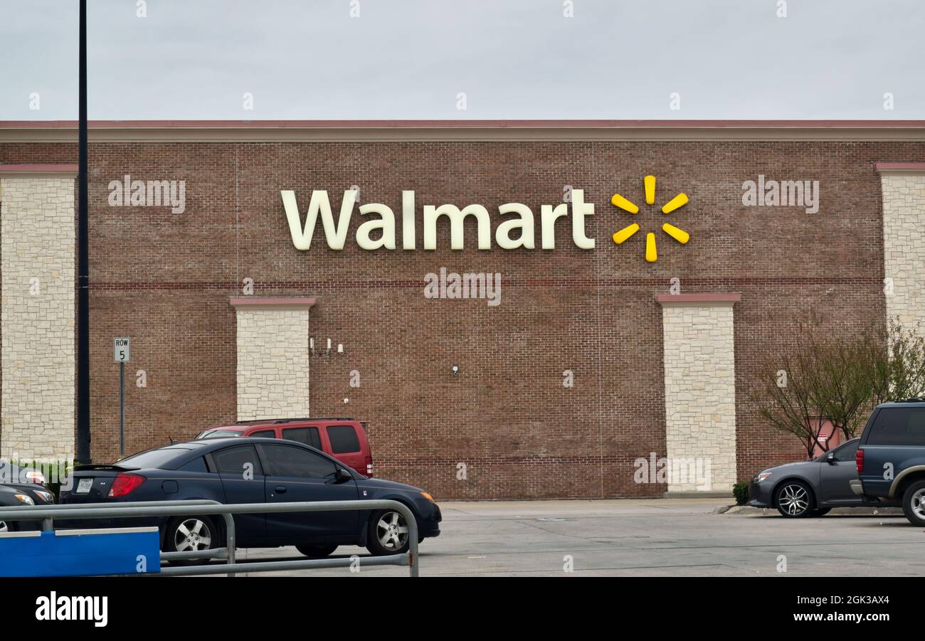 Humble, Texas USA 01012020 Walmart Supercenter store exterior in