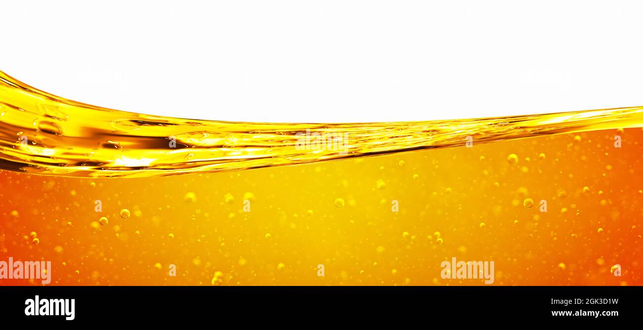 Vegetable oil background. Oil wave on a white background Stock Photo