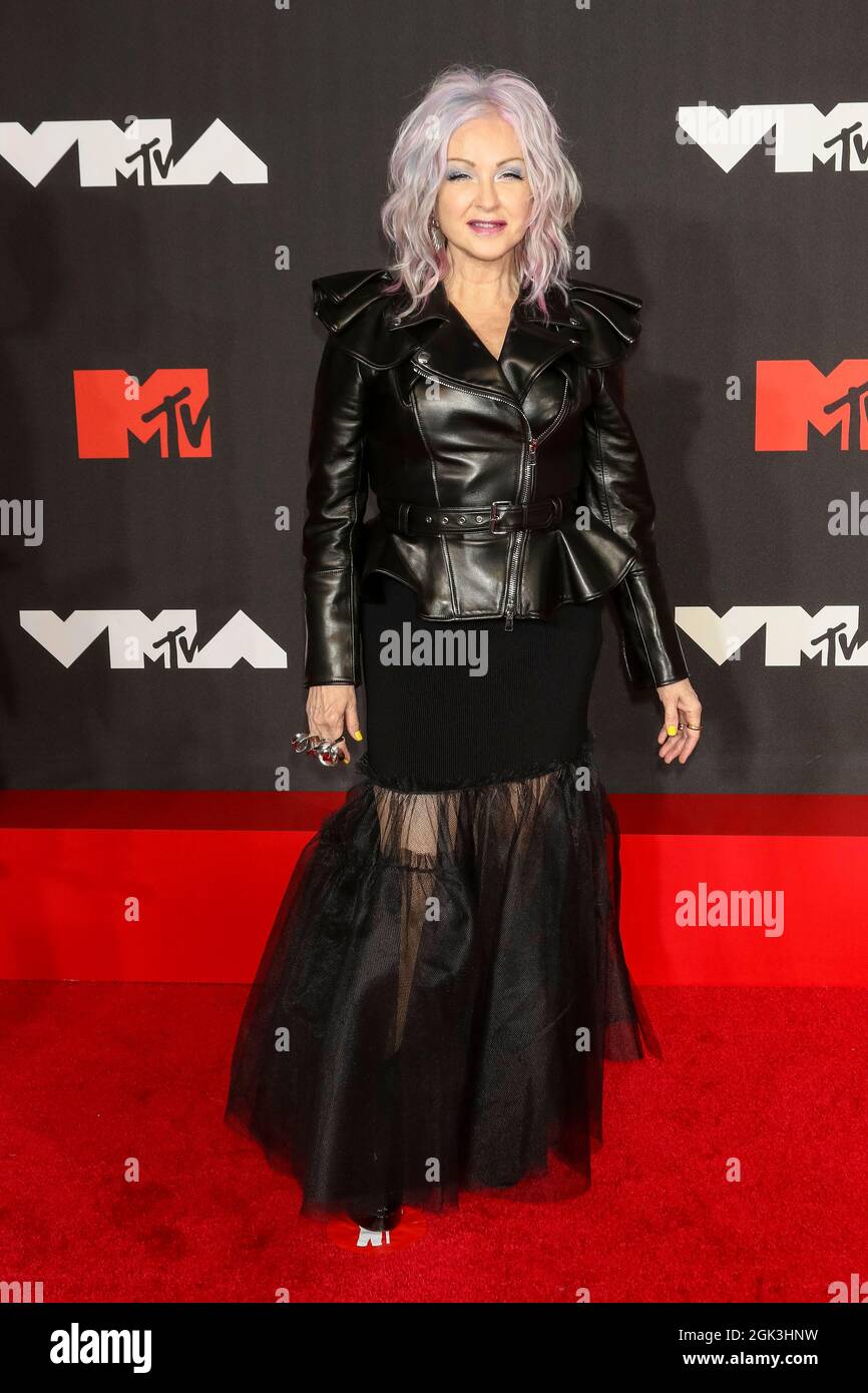 New York, USA. 12th Sep, 2021. Cyndi Lauper attends the 2021 MTV Video Music Awards, VMAs, at Barclays Center in Brooklyn, New York, USA, on 12 September 2021. Credit: dpa/Alamy Live News Stock Photo