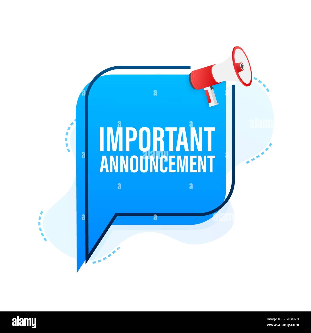 Megaphone with important announcement. Megaphone banner.  design