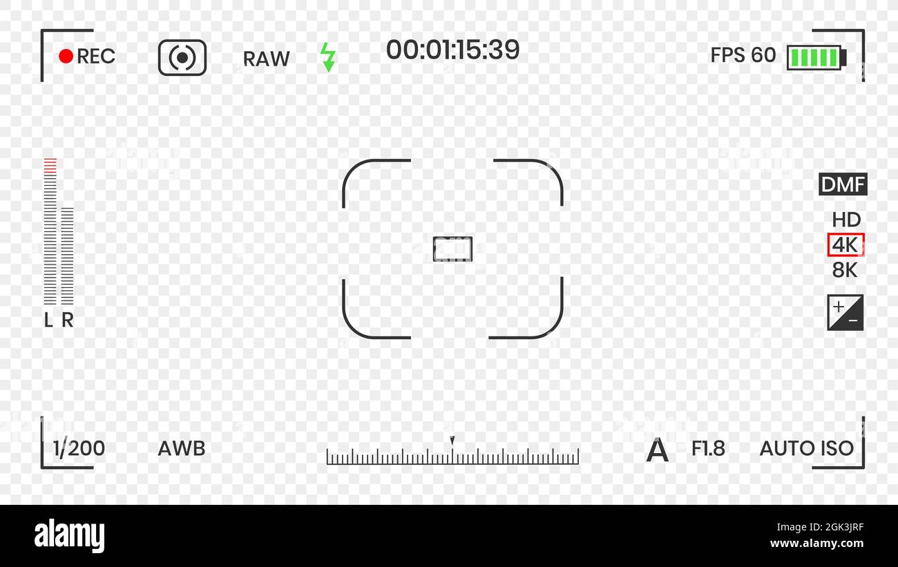 Camera viewfinder video or photo frame recorder flat style design