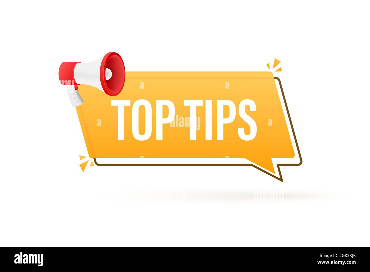 Megaphone banner text top tips hi-res stock photography and images - Alamy