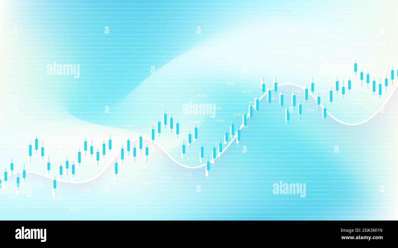 Abstract financial chart with uptrend line graph and world map on black ...