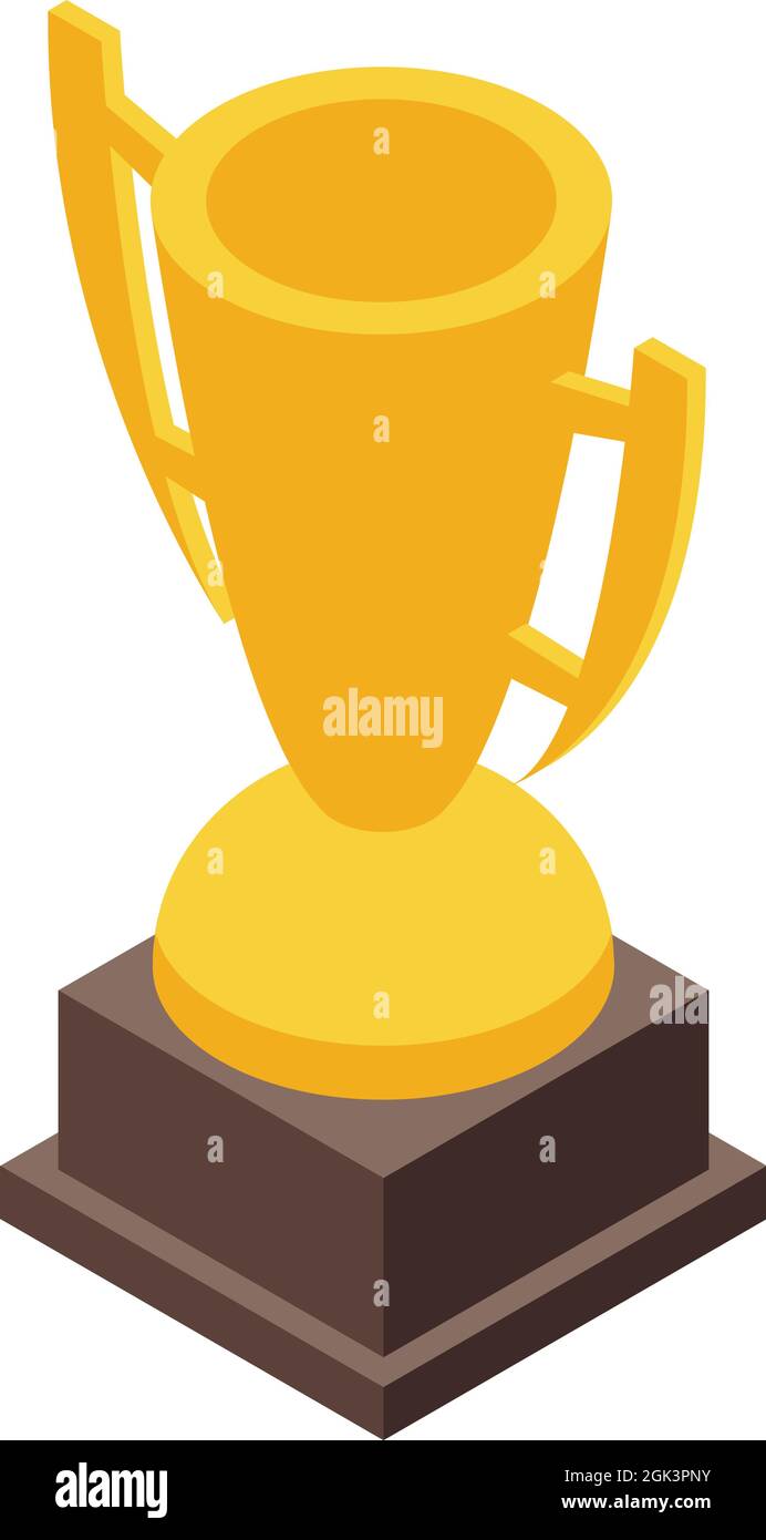 Gold cup icon isometric vector. Winner trophy. Golden award Stock ...