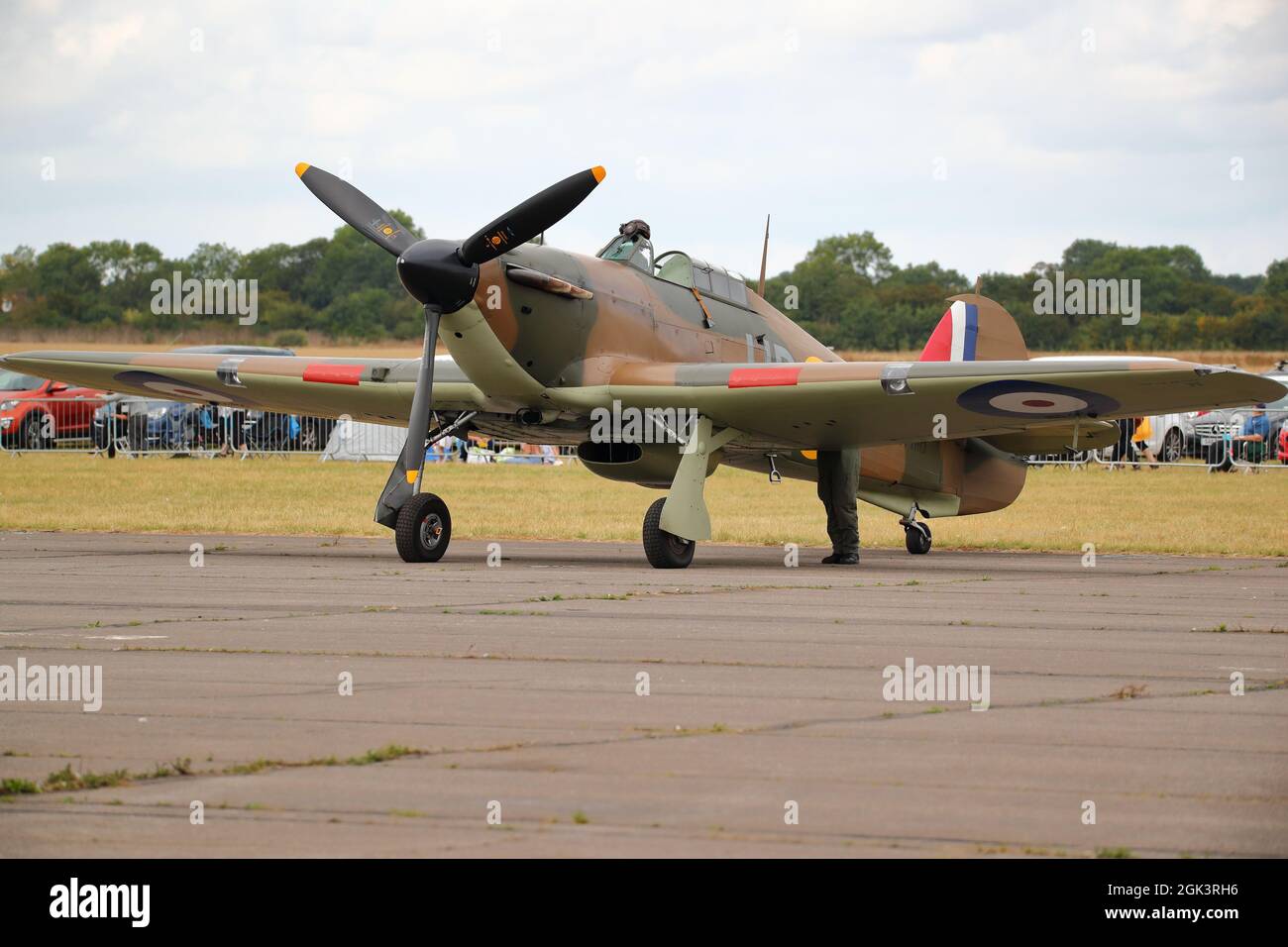 A Hawker Hurricane parked at the Abingdon Air & Country Show 2021 Stock Photo