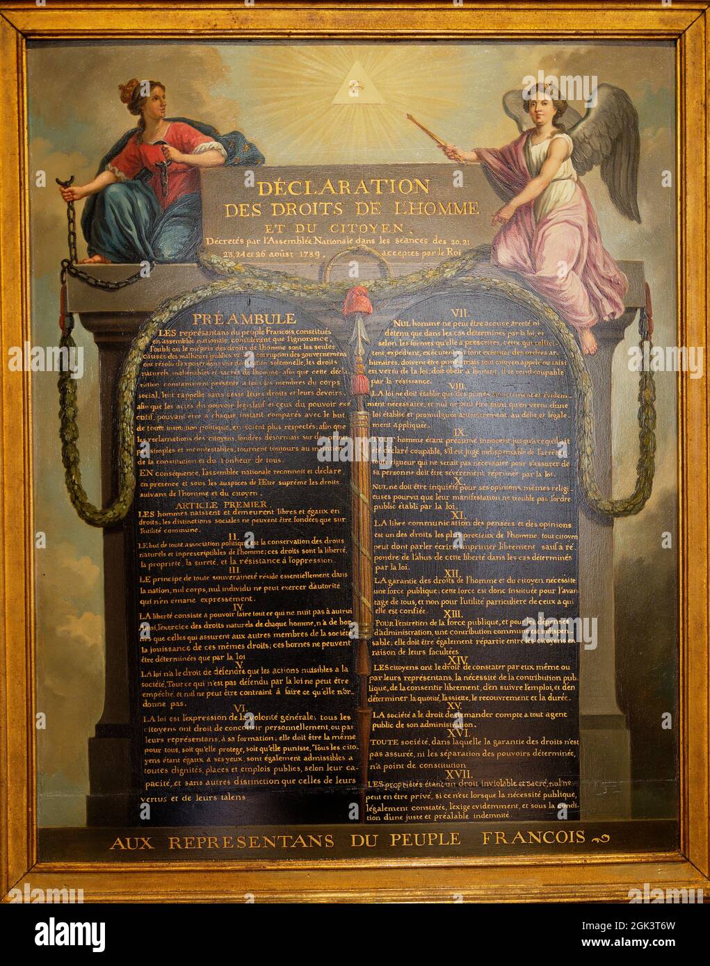 Déclaration des droits de l'Homme et du Citoyen décrétés par l'Assemblée Nationale dans les séances des 20, 21, 23, 24 et 26 août 1789, acceptés par l Stock Photo