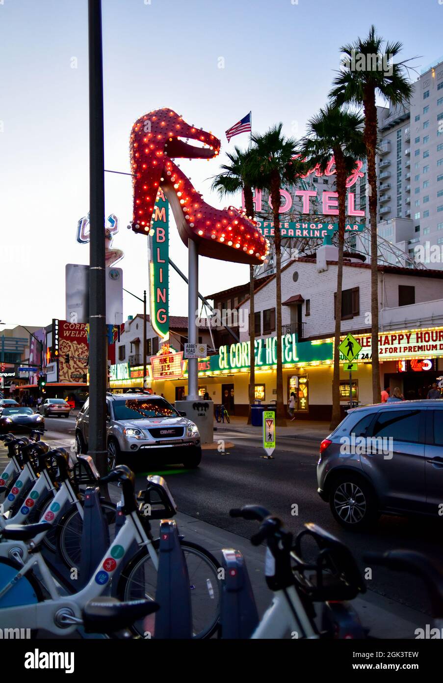 Fremont Street scene, Las Vegas, Nevada Stock Photo