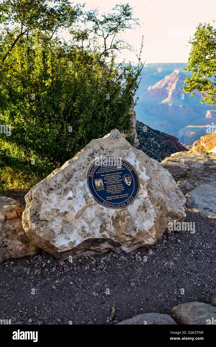 Sign for Bright Angel Trailhead at the Grand Canyon National Park