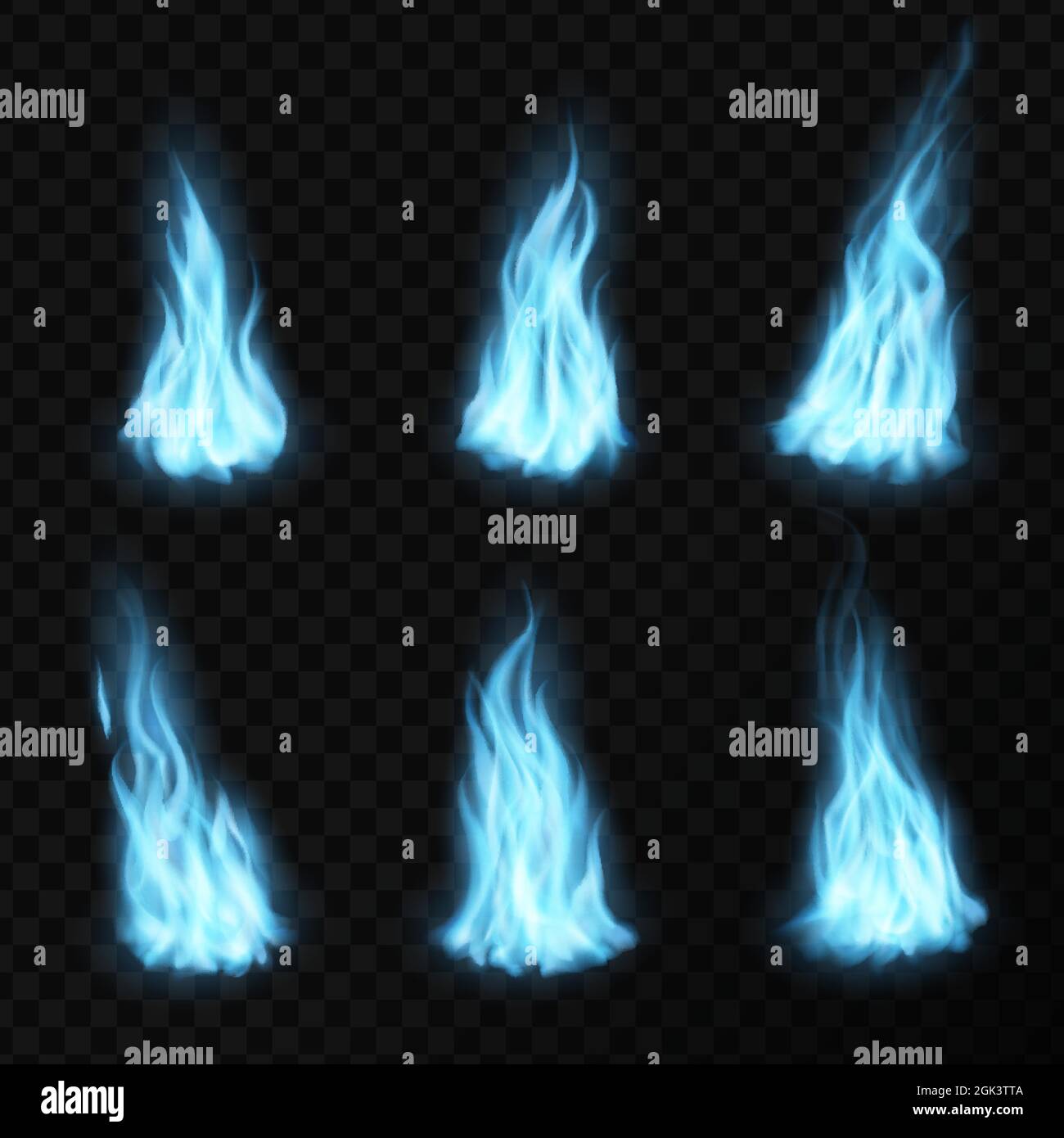 Gas and realistic blue fire flames, light energy blaze vector icons. Blue  gas or fire flames with glow effect, explosion smoke and burning flares or  b Stock Vector Image & Art 
