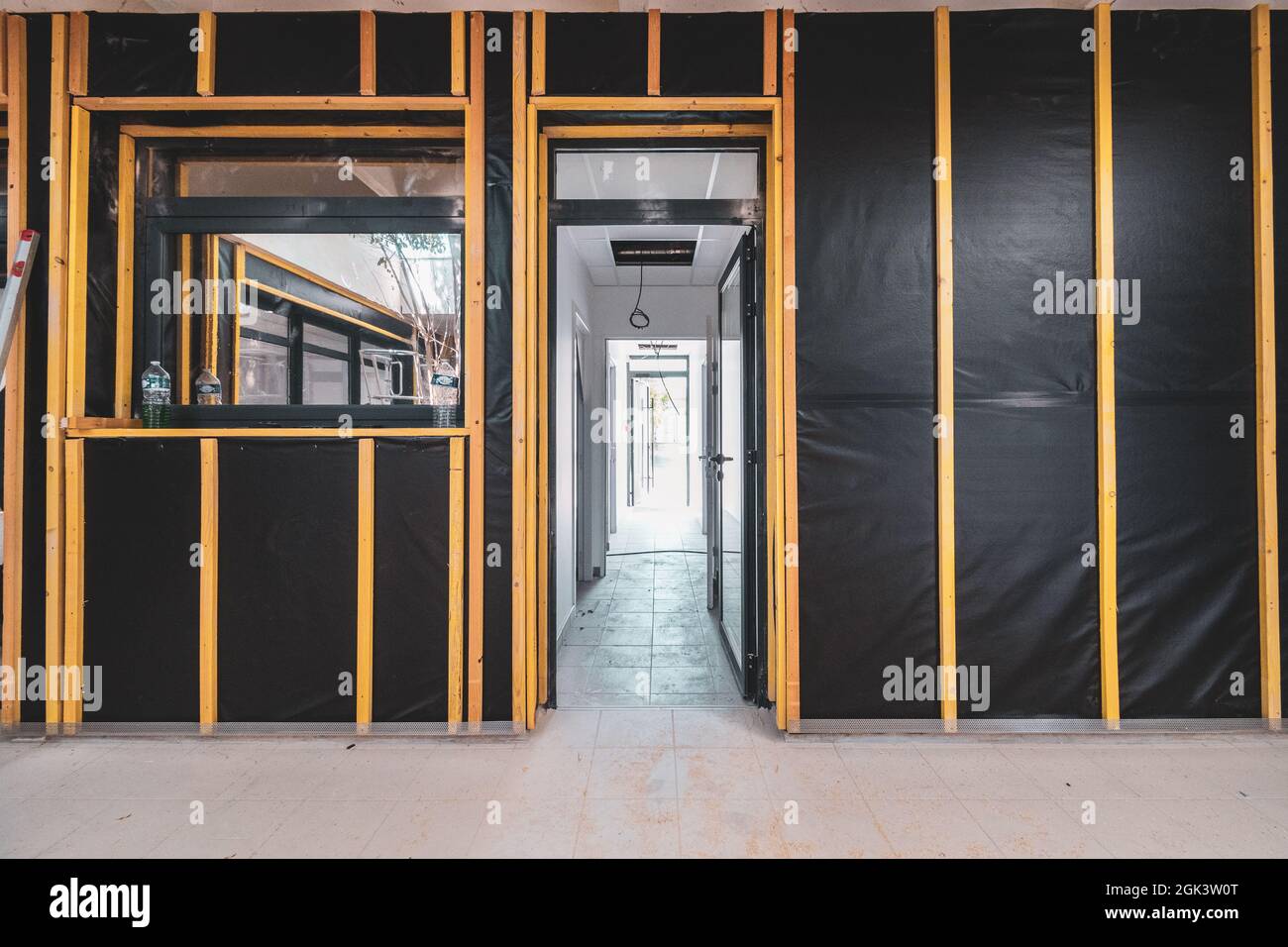Vapor barriers installed on the exterior walls Stock Photo Alamy