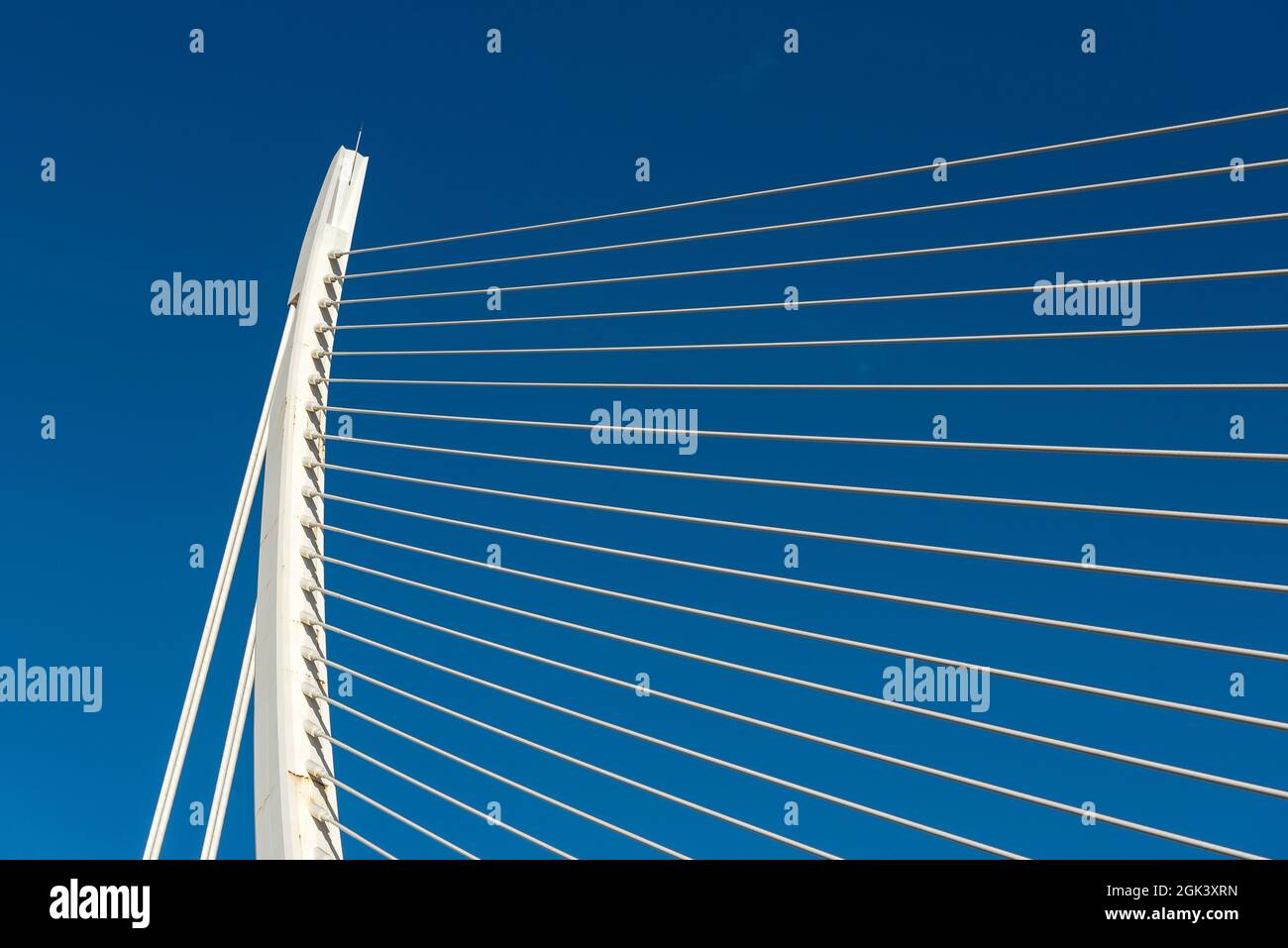 Cable-stayed Assut de l'Or Bridge, City of Arts and Sciences, Valencia, Spain Stock Photo