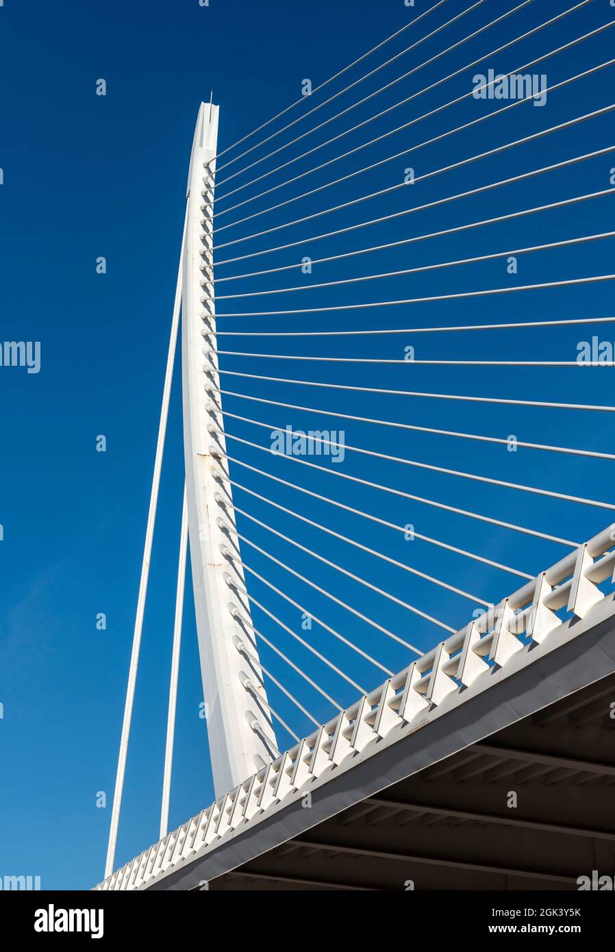 Cable-stayed Assut de l'Or Bridge, City of Arts and Sciences, Valencia, Spain Stock Photo