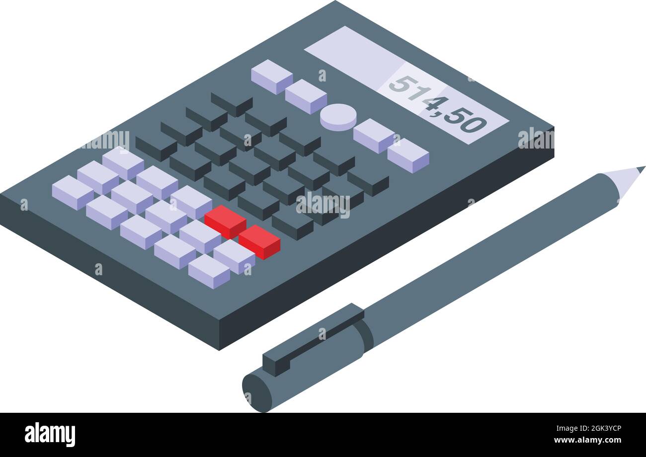 Work calculator icon isometric vector. People accountant. Business desktop Stock Vector