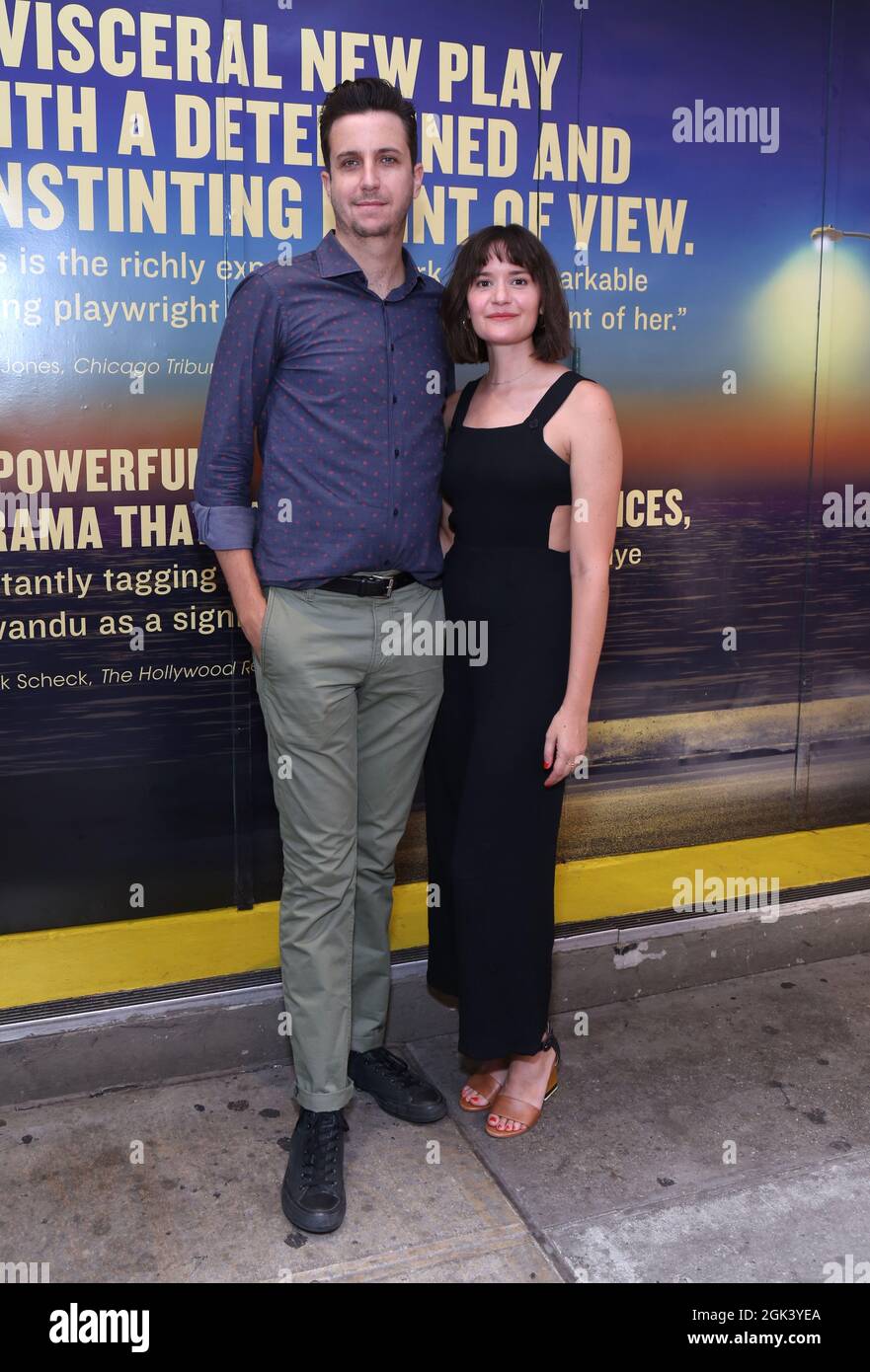 New York, NY, USA. 12th Sep, 2021. Kevin Armento and Jaki Bradley arrive at the Broadway opening for Pass Over, held at the August Wilson Theatre, on September 12, 2021, in New York City. Credit: Joseph Marzullo/Media Punch/Alamy Live News Stock Photo
