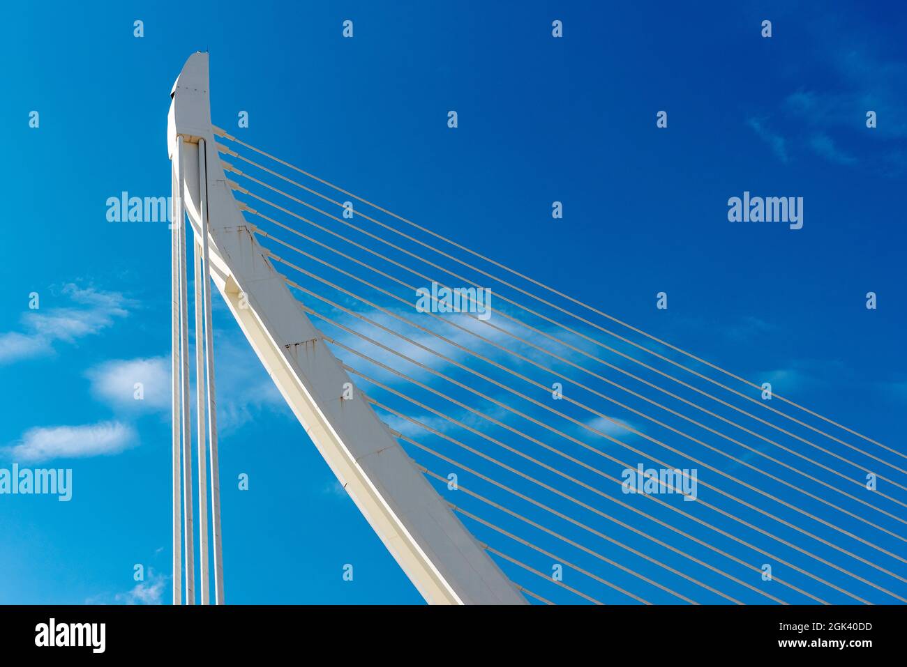 Cable-stayed Assut de l'Or Bridge, City of Arts and Sciences, Valencia, Spain Stock Photo