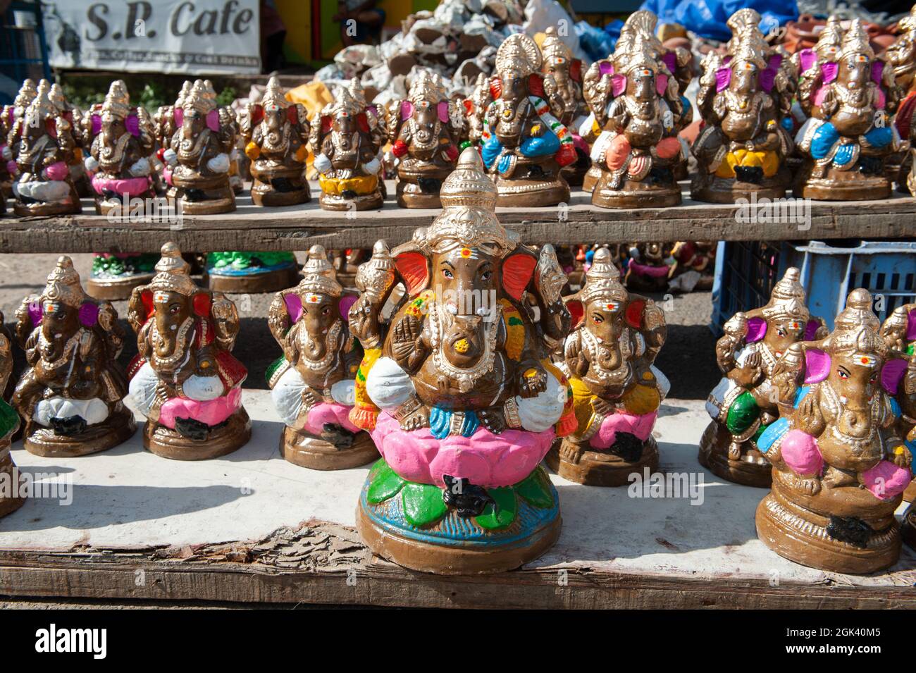 Pondicherry,India 10th September 2021 Statues of Ganesh made in