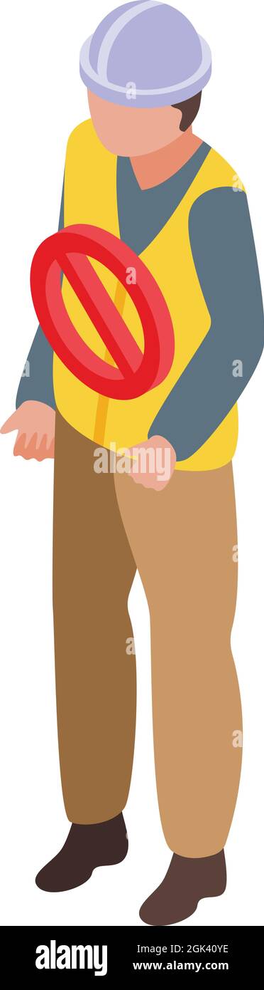 Fired worker icon isometric vector. Fire emergency. Man safety Stock Vector