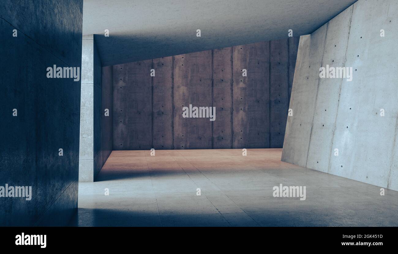 abstract interior of a reinforced concrete structure. 3d render Stock ...