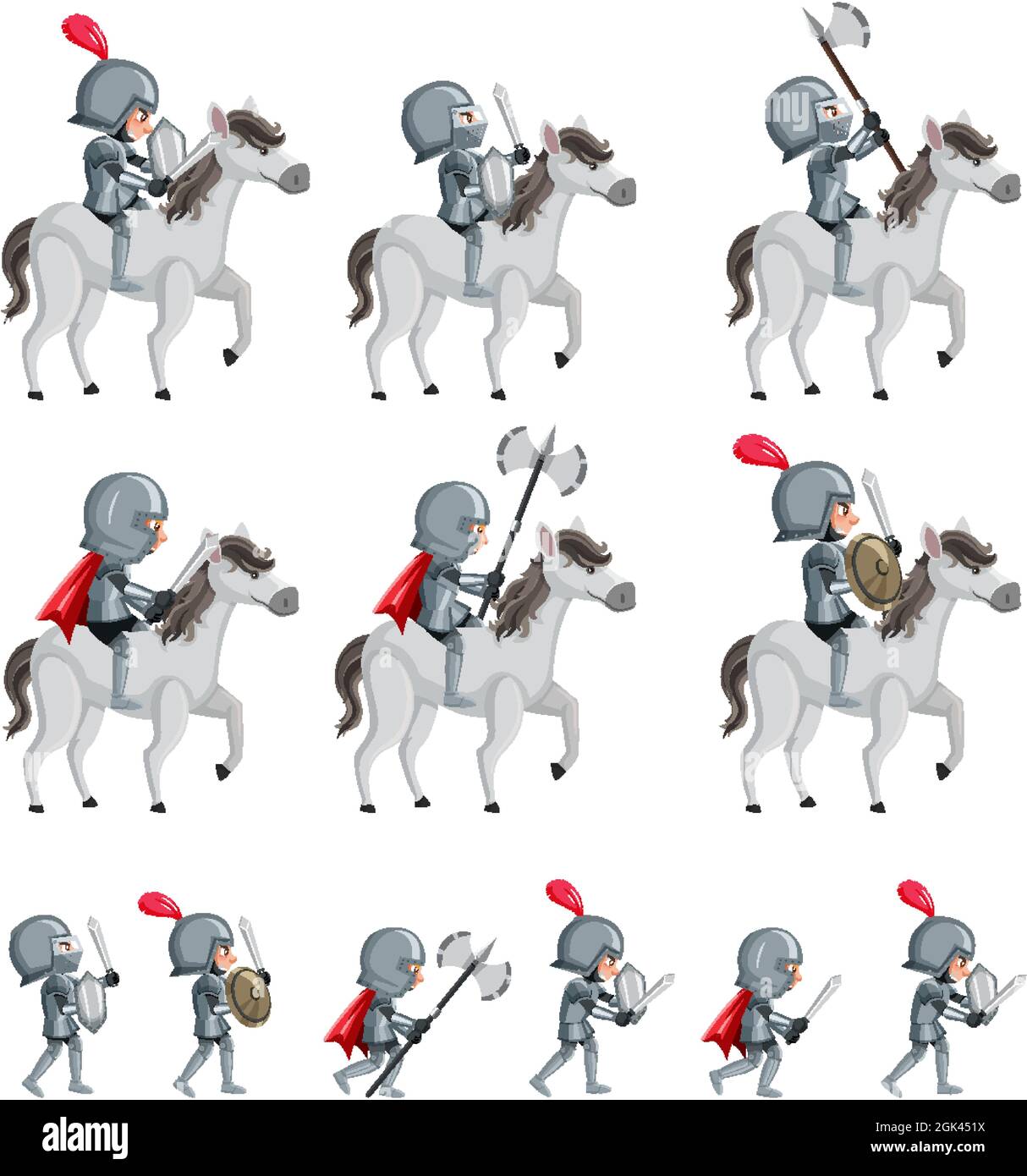 Set of medieval army illustration Stock Vector Image & Art - Alamy