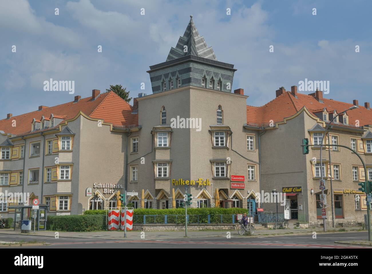 Wohnh?user, Architekt Richard Ermisch, Expressionismus, Falkenhagener Chaussee / Zeppelinstra?e, Falkenhagener Feld, Spandau, Berlin, Deutschland Stock Photo