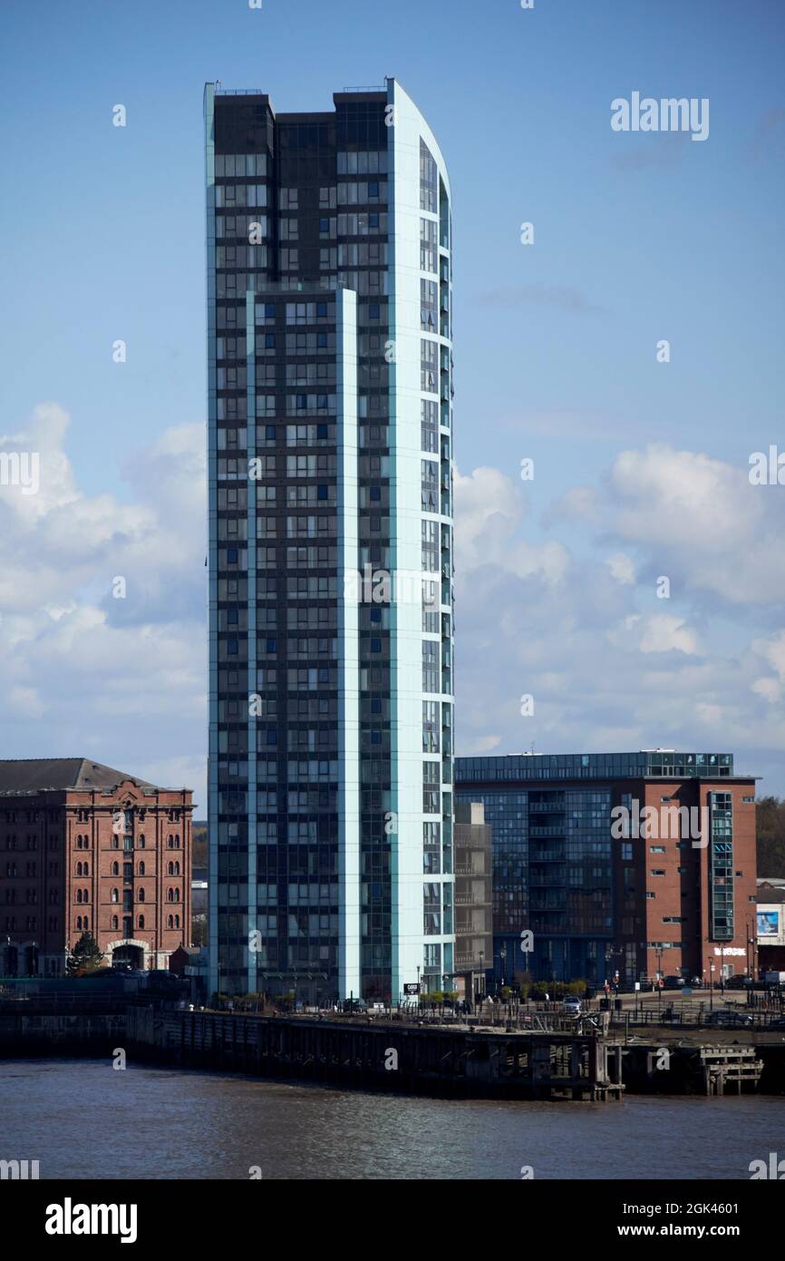 city lofts apartment building princes dock liverpool england uk Stock